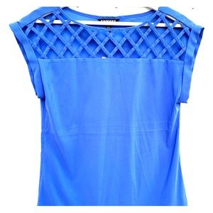 Express - NEW Blue Short-Sleeved Cutout Blouse -XS